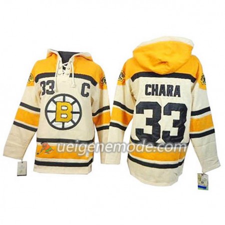 Herren Eishockey Boston Bruins Zdeno Chara 33 Cream Sawyer Hooded Sweatshirt